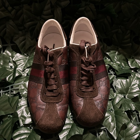 GUCCI  brown leather with suede size 37. Very well kept - Picture 2 of 5